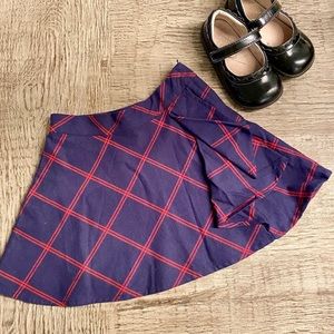 NWT Janie and Jack Navy Red Plaid Ruffled Skirt